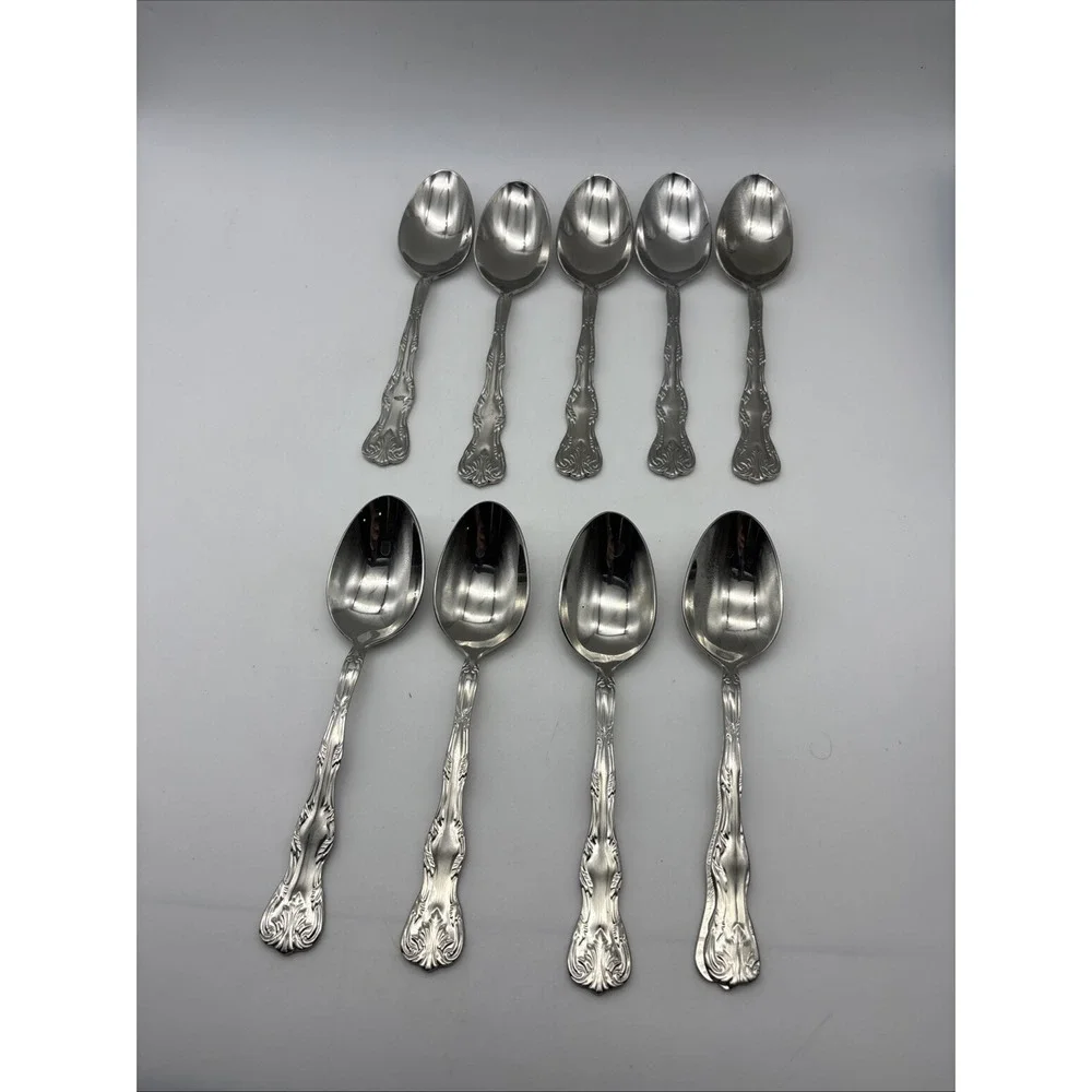 9 Soup Spoons VICTORIA Reed & Barton Select Glossy 18/10 Stainless Flatware